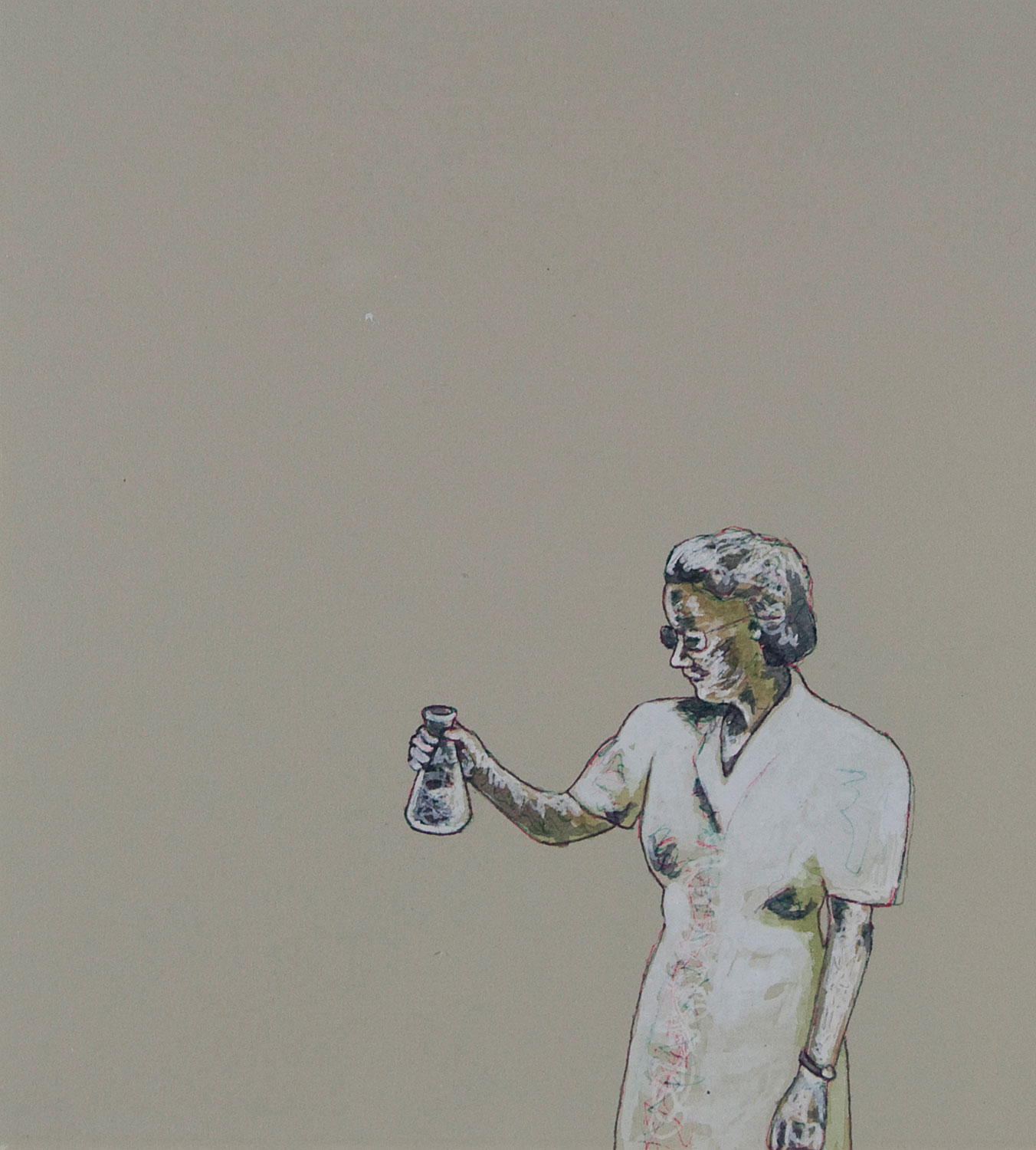 Zina Mussmann, Solution, 2012. Mixed media on paper, 5.5 x 5 in.