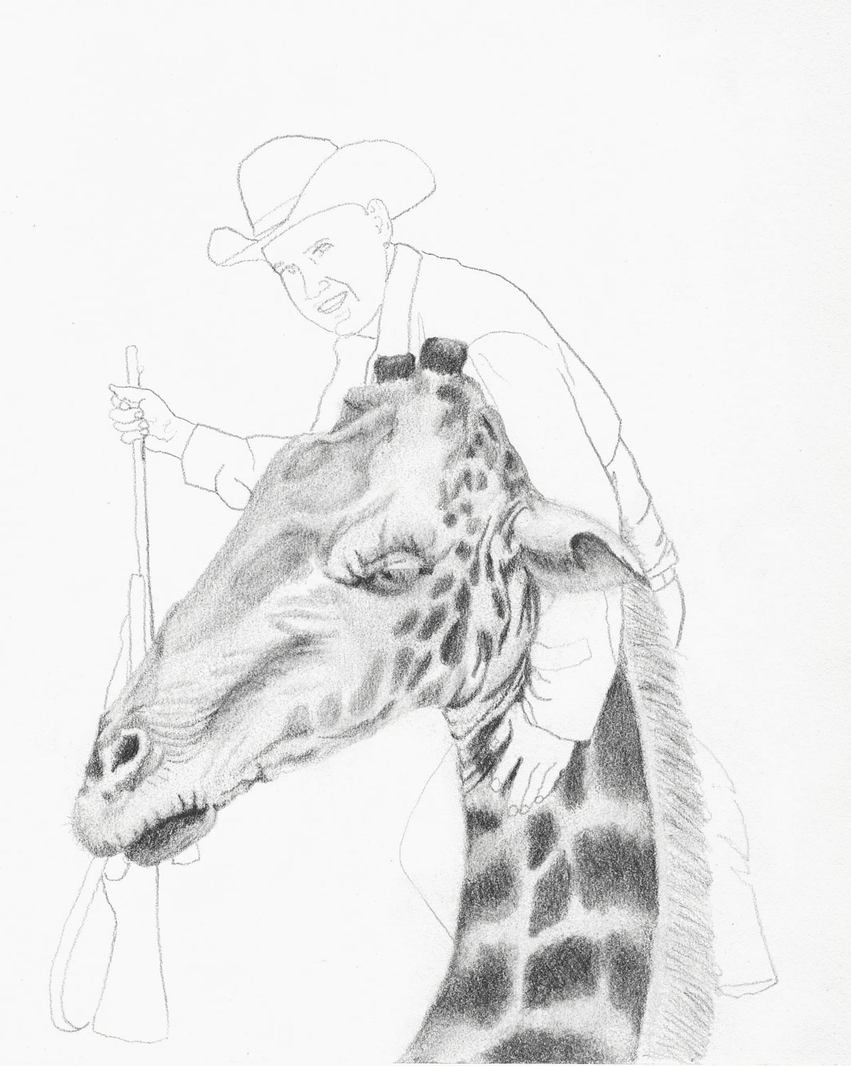 Jackie Skrzynski, Giraffe, 2013. Pencil, 9 x 7.75 in.