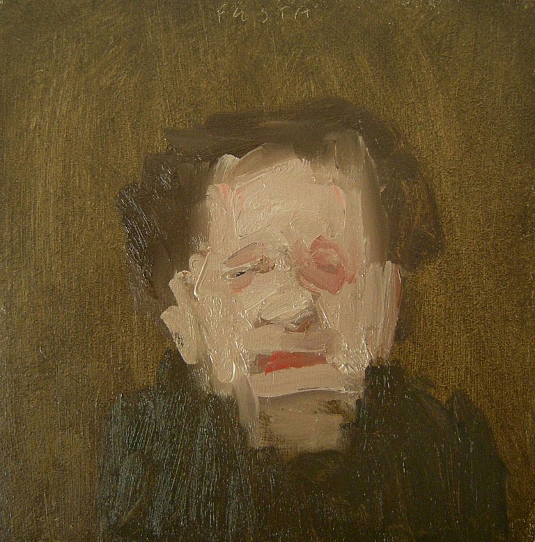 Donna Festa, Woman with Brown Hair, 2014. Oil on Panel, 6 x 6 in.