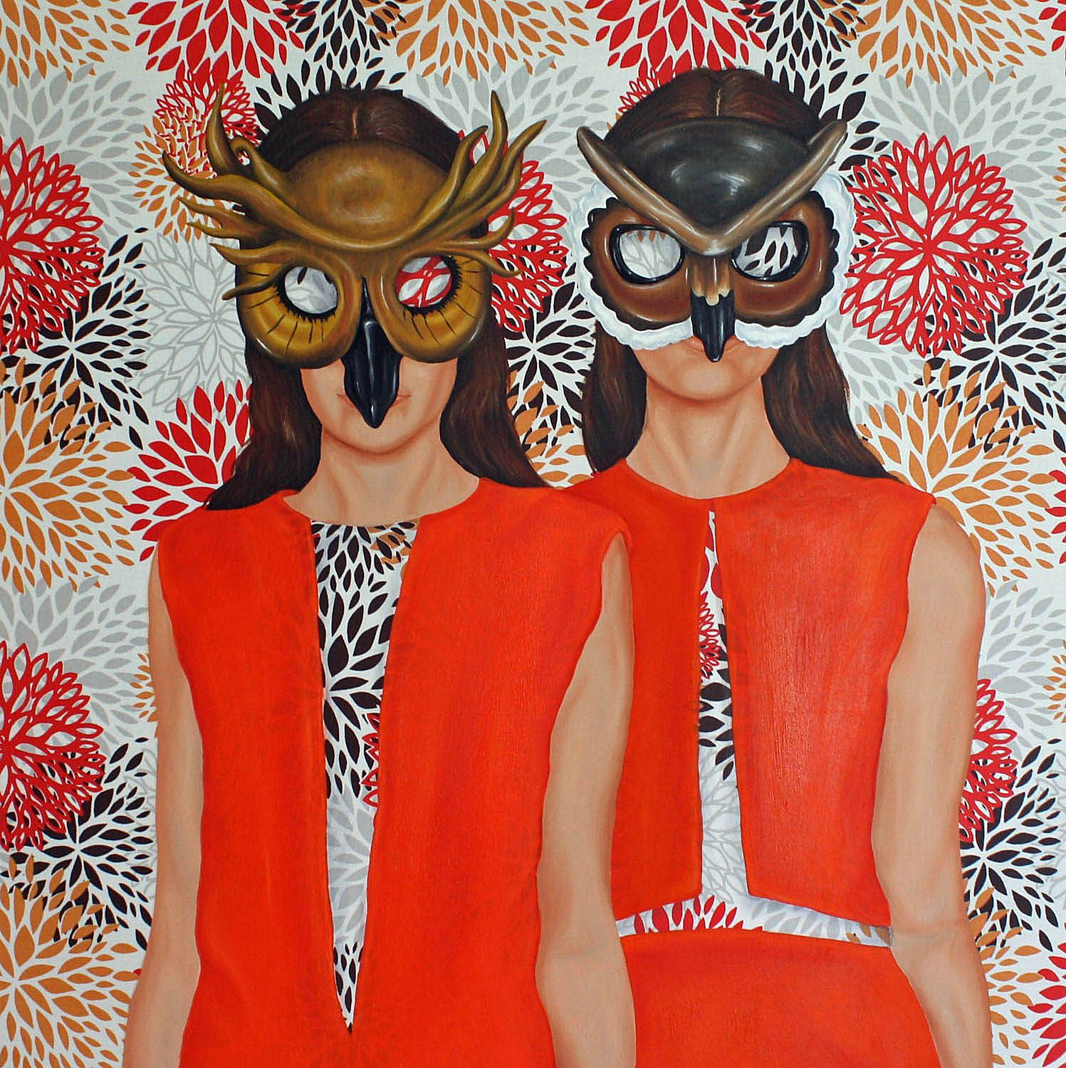 The Wise Ones, 2013. Oil on fabric, 30 x 30 in.