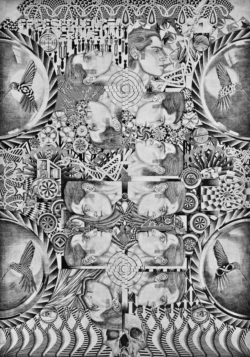 Gerardo Garduño, From heaven to hell, 2011. Pencil on canvas, 35 x 25 in.