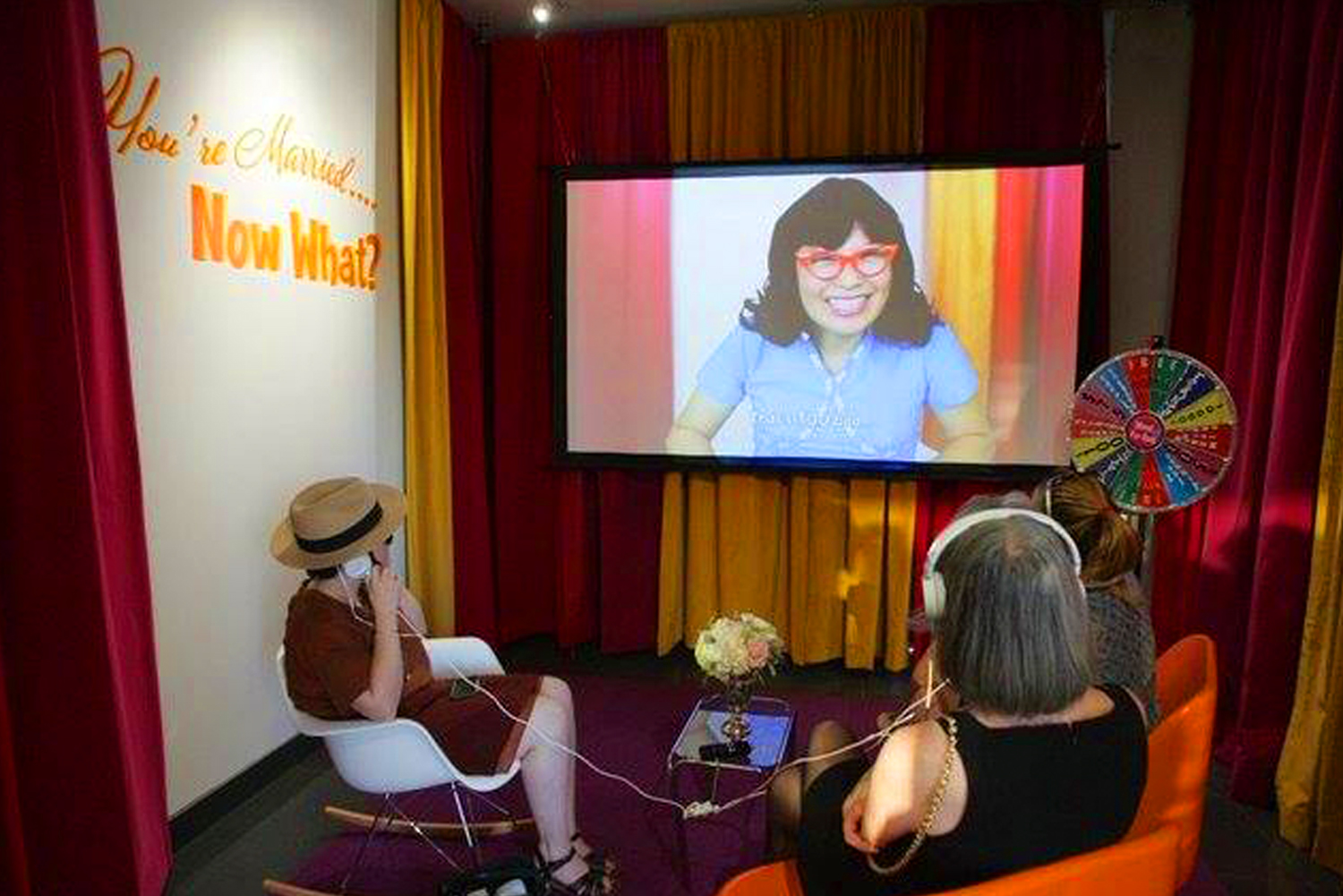 Yoshie Sakai, You’re Married…. Now What?, 2015. Single-channel video installation, 10’ x 10’ x 10’.