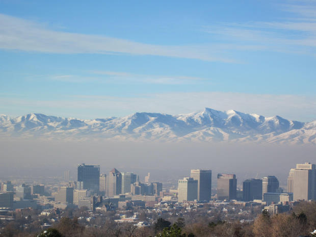 A view from the Avenues neighborhood of downtown Salt Lake City during a cold air pool on Dec. 2, 2010.