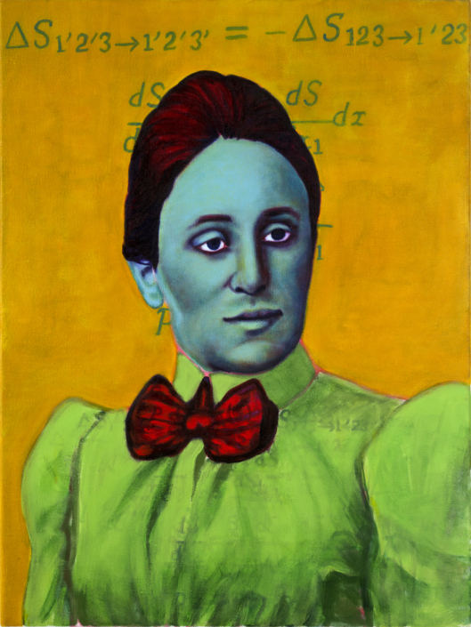 Jennifer Monfrans, Emmy Noether, 2015, acrylic on canvas, 18 x 24 in.