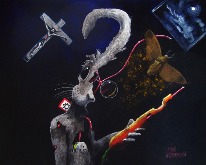 Rob Kirbyson, Dark Energy, 2015, Acrylics on board, 55 x 40 cm.