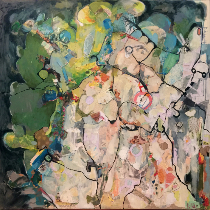 Kim Taylor, Selfsame Meditation, 2016, mixed media on panel, 48 x 48 in.