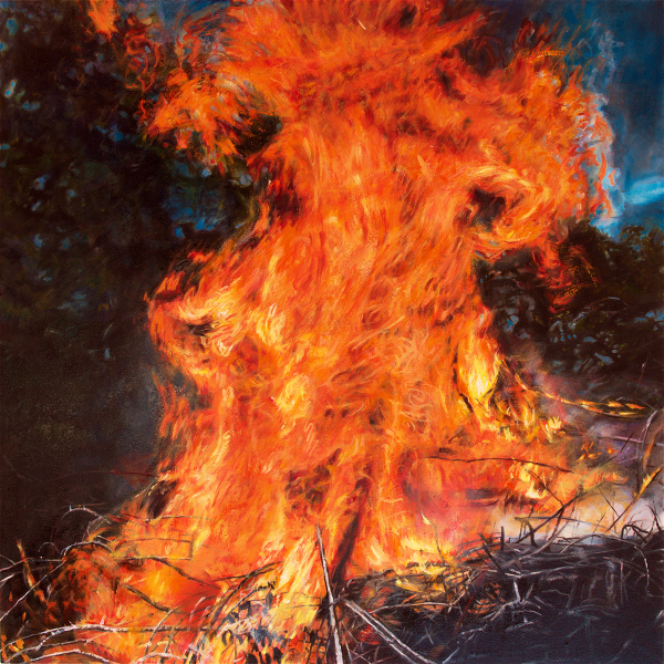 Jennifer Walton, Brush Fire, 2016, oil on canvas, 30" x 30"