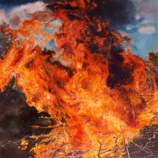 Jennifer Walton, Blaze, 2017, oil on canvas, 30" x 30"
