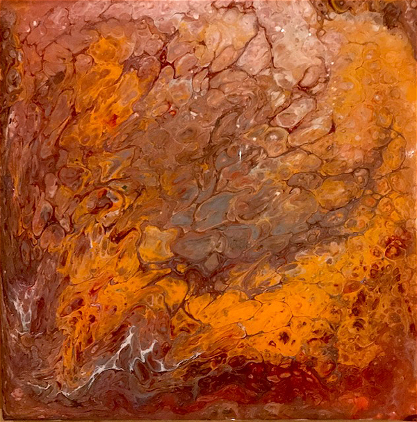 Sandy Coomer, Red Rock, 2017, acrylic painting on clayboard, 10 X 10