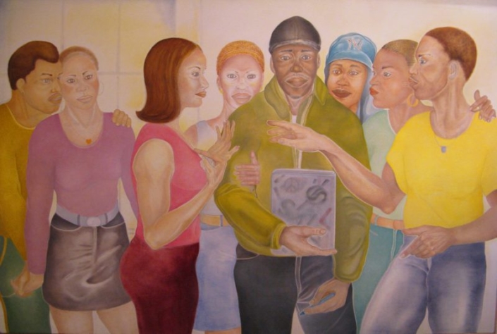 Lisa DeLoria Weinblatt, SCHOOL LUNCH 9, 2014, oil on canvas, 40x60 in