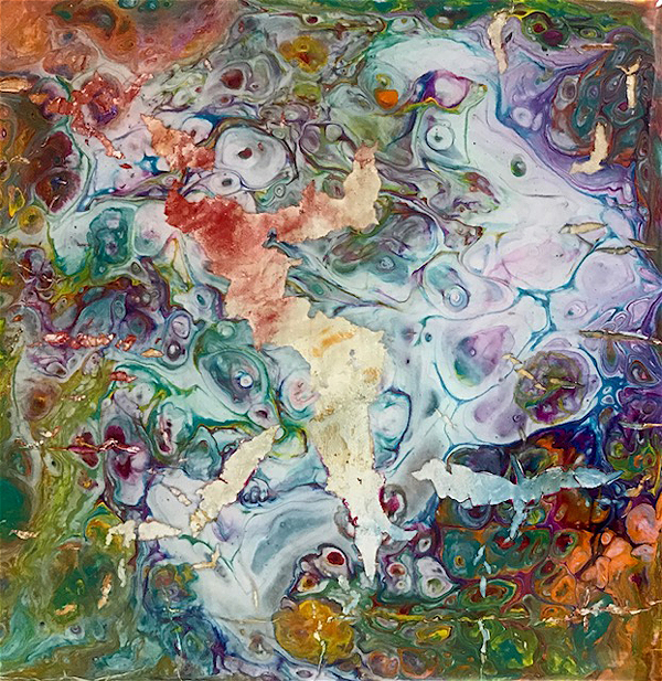 Sandy Coomer, Fissure, 2017, acrylic painting on clayboard, 6 X 6