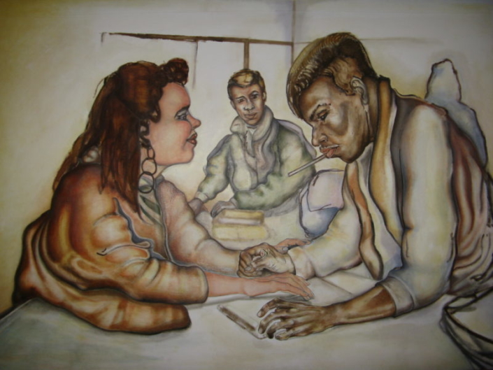Lisa DeLoria Weinblatt, SCHOOL LUNCH 3, 2011, oil on canvas, 40x54 in