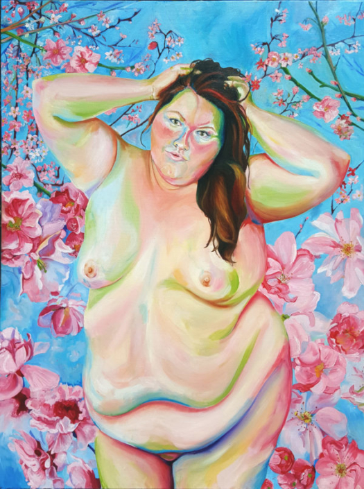 Ansley Adams,Cherry, 2018, Oil on Canvas, 40" x 30"