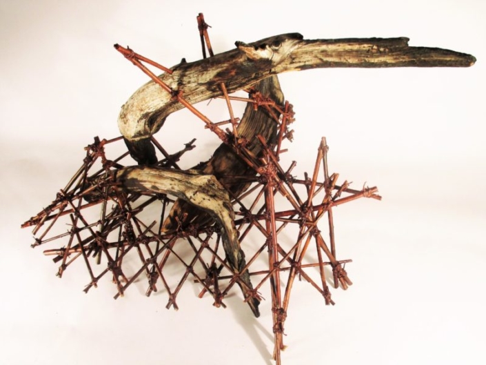 Marcia Wolfson Ray, Direction, 2016, Sculpture, Pine wood, willow, H-24” x W-28” x D-28”
