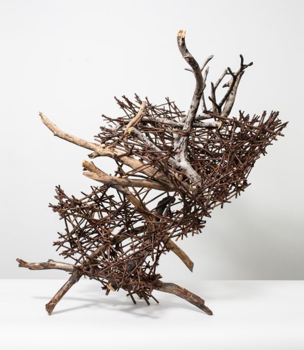 Marcia Wolfson Ray, Heliotrope, 2018, Sculpture, pine wood, willow, H- 50" x W-50" x D-45"