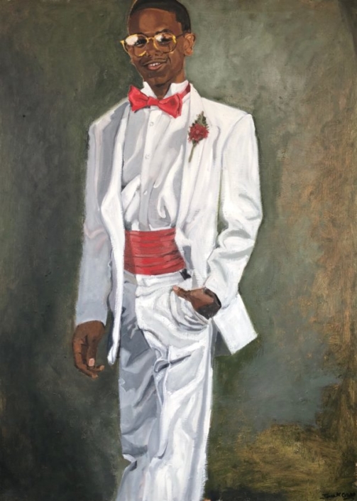 Jerrell Gibbs, Northwestern High, 2018, Oil on Canvas, 36" x 48"