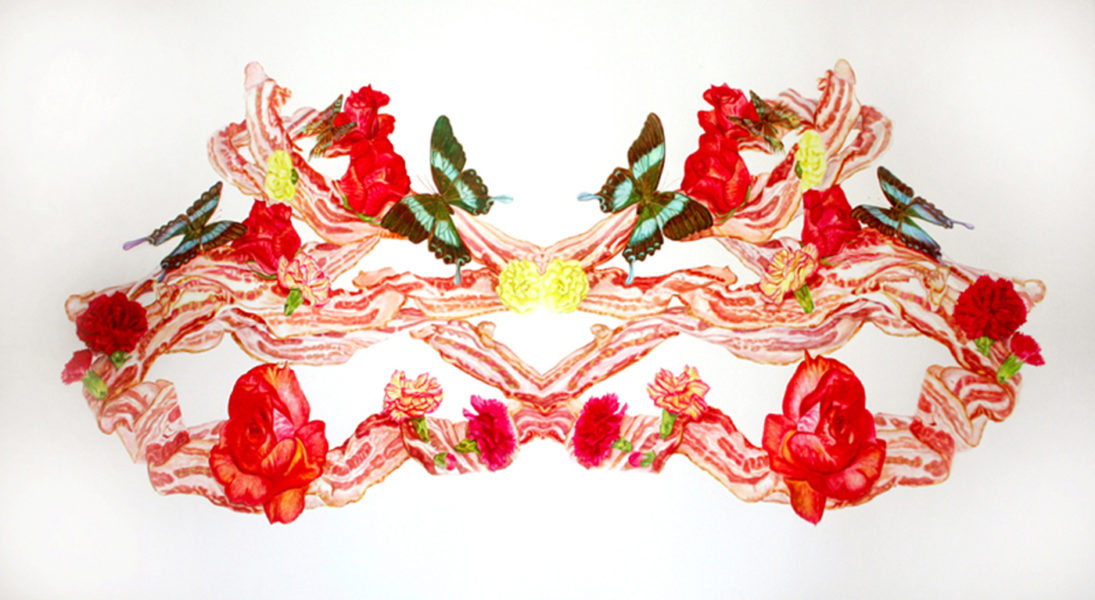 Monika Malweski, Wreath No. 2, 2014-2018, Watercolors on Paper, 30” x 5