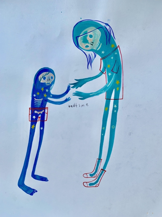 Chelsea Bayouth, Bedtime Teacher, 2018, Watercolor on Paper, 11"x14"