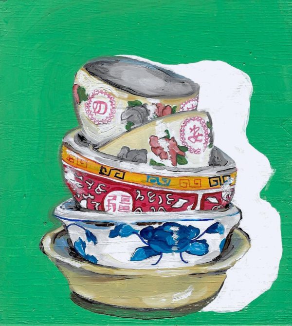 Jaz Chao, Bowls, 2019, Oil on Panel, 4" x 5"