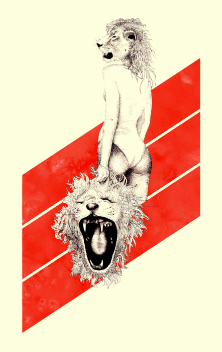 The Lioness, 10 x 16, Mixed Media, 2018