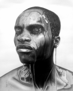 Famous Umobuarie, 1975 II, 2019, Graphite and Charcoal, 29 inches x 25 inches