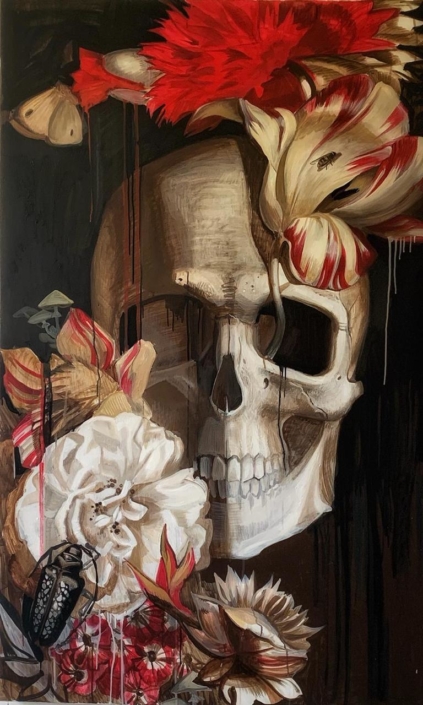 Aleksandra Suvorova, Skull, 2019, Oil on Canvas, 160 x 100 cm