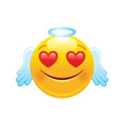 Emoji of angel with heart eyes