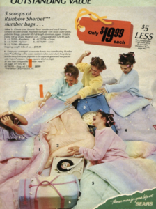 Sears Slumber Bag Ad with Slumber Party