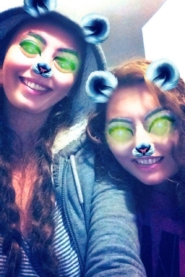 Rebecca and Sunee with animal filter
