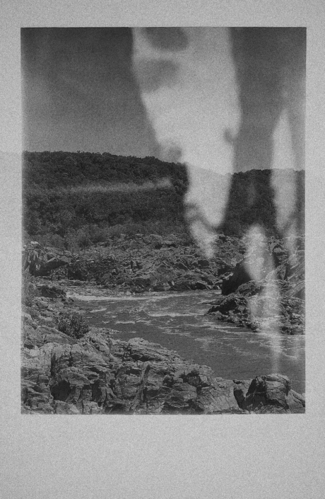 River photograph black and white