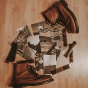 Boots and photograph negatives