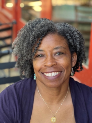 Author Valerie Nyberg smiles at the camera