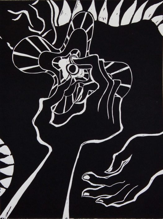 Douglas Campbell, <em>Pearl of Great Price</em>, 2010, 12″ x 9″ Pearl of Great Price, 12"x9", linocut, 2010